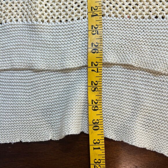 Crochet Beach Boho Vacation Summer Coverup Preppy Johnny Collar Euro OSFA - Picture 8 of 9